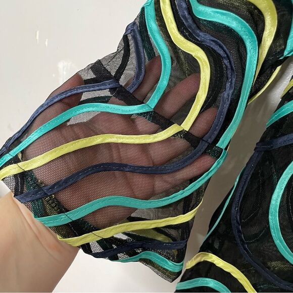 Damee Inc. Sheer Mesh Soutache Ribbon Art‎ To Wear Maximalist Jacket Wire Collar - Picture 3 of 8